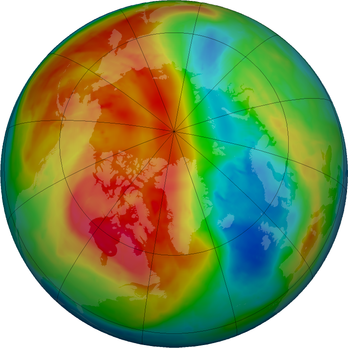 Arctic ozone map for 28 February 2016